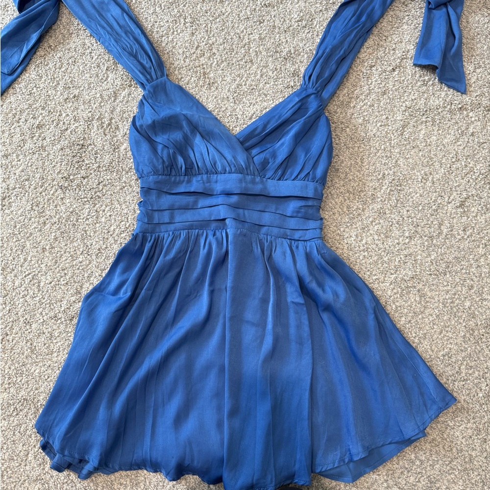 Elegant Blue Sleeveless Dress